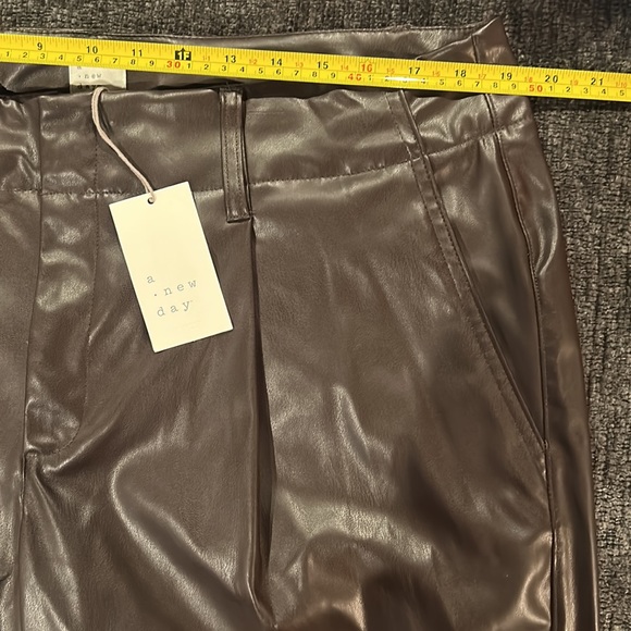Brown Faux Leather Pants - Picture 5 of 7